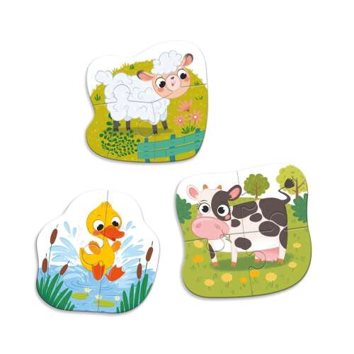 Baby Puzzle 3 in 1 Farm Animals - Duck, Cow, Sheep Puzzles