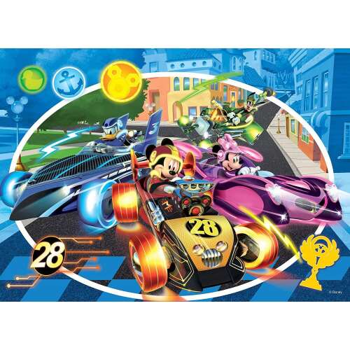 Mickey Mouse and friends racing car puzzle, 24 pieces, double-sided
