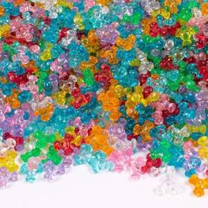 Sortiment von 2200 bunten, transparenten Propellerperlen, 11 mm Durchmesser, perfekt zum Basteln von Schmuck und Accessoires - Playbox Bastelperlen & Zubehör