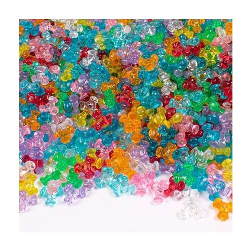 Assortment of 2200 colorful transparent propeller beads, 11mm diameter, perfect for crafting jewelry and accessories