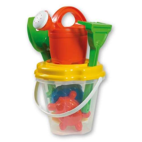 Androni Giocattoli Ciprus sand play set with bucket, watering can, shovel, rake, and molds