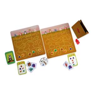 Chalk and Chuckles Dig-Up Interactive Game Forest Party board game, showing all game components including game board, cards, spinner, and tokens - Nonbrand Interactive Kids' Toy