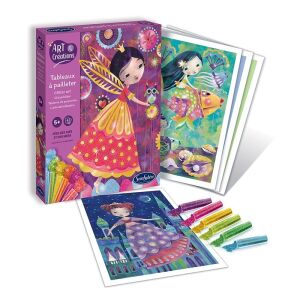 SenteSphere Glitter Art Painting Kit for kids 5+, includes pre-cut paper and glitter tubes - Sentosphere