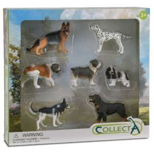 Collecta 7 db-os kiskutya figura készlet, valósághű kutyafajtákkal, mint például németjuhász, dalmata és rottweiler - Collecta