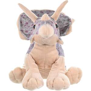 Wild Republic Triceratops plush toy, 30cm, grey and beige, sitting - Wild Republic Plush Toy
