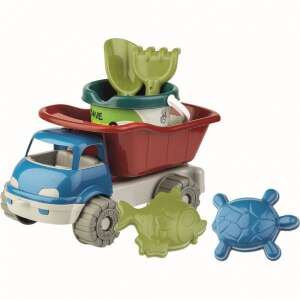 Sand and water play set with a dump truck, bucket, molds and tools, recycled, for kids - Androni Sandbox Toy