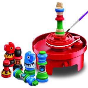 KidzLabs Chess Designer Kit, a spinning paint station for customizing chess pieces - Domino, Chess Set