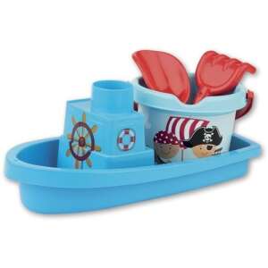 Pirate themed sandbox toy set, includes a boat, bucket, shovel and rake - Inflatable Toy & Beach Toy