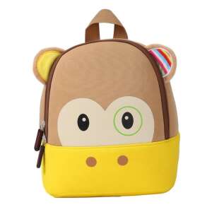 Monkey kindergarten backpack, brown and yellow, with adjustable straps, perfect for toddlers - Preschool Backpack, Bag