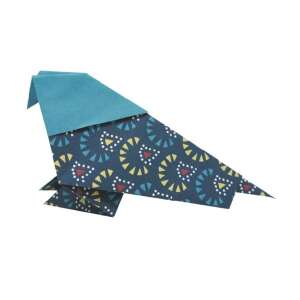 Pasăre origami din hârtie origami Fridolin, model geometric albastru și galben - Nonbrand Jocuri si jucarii creative