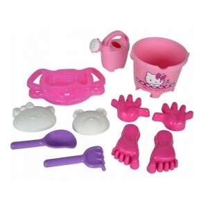 Hello Kitty sandbox toy set with bucket, shovel, rake, watering can, molds, and more - Pool and Beach Toy