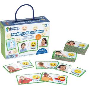 Learning Resources Érzelmek és érzések puzzle kártyák, 48 darabos puzzle készlet gyerekeknek az érzelmek megismeréséhez - Puzzle & Kirakó
