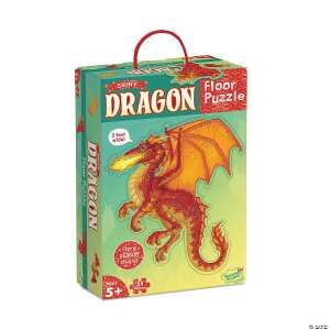 Shiny Dragon Floor Puzzle, 55 piece puzzle, 3 feet wide, dragon shaped, for ages 5+ - Puzzle