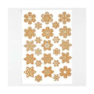 Baker Ross cork flower stickers, 25 assorted flower stickers for crafts, scrapbooking, and decorating - Baker Ross