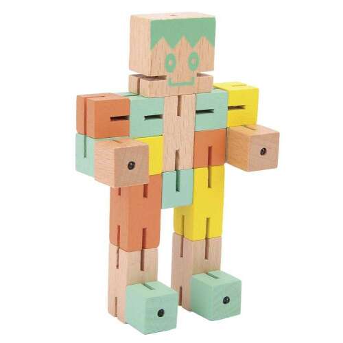 FRIDOLIN Logikai 3D kirakós játék, Fiú, Zöld, puzzle robot din lemn, puzzle 3D, joc logic, jucărie pentru copii