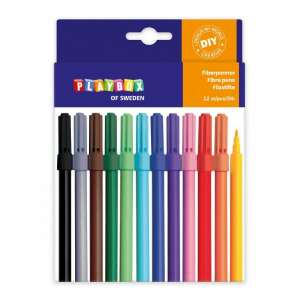 Playbox of Sweden 12-teiliges Feinstrich-Filzstift-Set, sortierte Farben - Stifte & Bleistifte