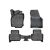Set de covorașe auto negre din cauciuc pentru scaunele din față și din spate.
