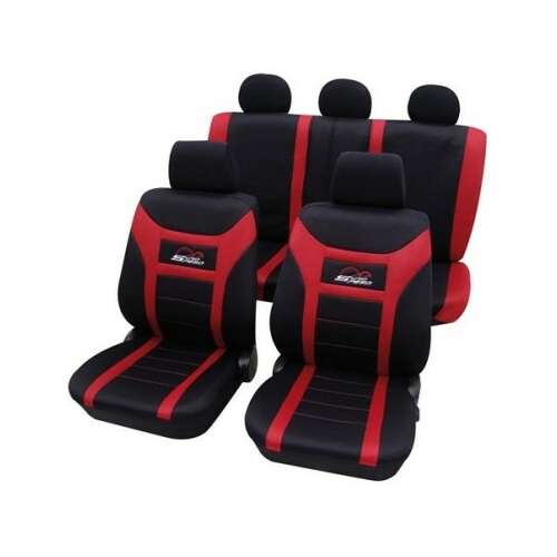 Super Speed Petex Autositzbezüge, rot und schwarz, komplettes Set
