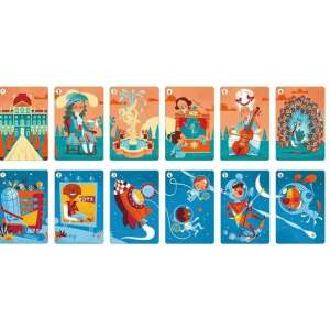 Londji Sapiens Human History Family Card Game, 42 cards, illustrated with historical periods from ancient times to the future - Card Game