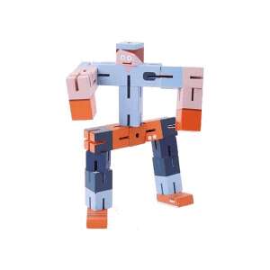 Joc logic 3D puzzle Blue Boy, puzzle din lemn care poate fi asamblat în forma unui robot - Puzzle 3D