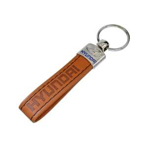 Brelok do kluczy Hyundai Red Eco ze skóry, brązowy, brelok do kluczy, brelok do kluczy samochodowych, brelok, uchwyt na klucze - Brelok do kluczy