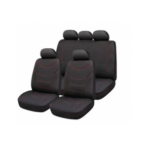 Bottari Schwarz-Rotes Universal Autositzbezug-Set für 5+2+3 Sitzer Fahrzeuge - Bottari