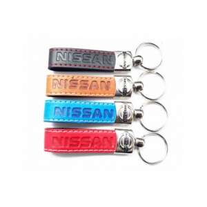 Eco-Nissan-Schlüsselanhänger aus blauem Leder