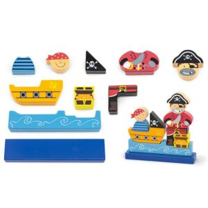 VIGA Pirate Magnetic Wooden Puzzle pieces - Magnetic building game