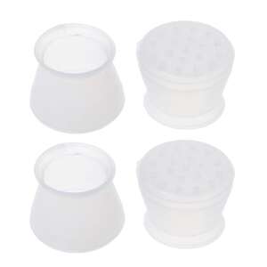 Комплект от 4 прозрачни силиконови капачки за краката на столове, за защита на пода от драскотини и шум - Протектор за под на мебели за крака