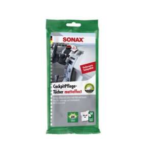 Sonax Cockpit Pflege Tücher Matteffect, 10 Reinigungstücher für das Autoinnere, Armaturenbrett und Verkleidungen - Sonax