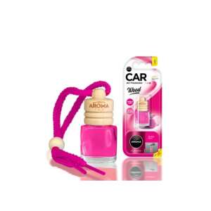 Aroma Car Wood air freshener, pink, car fragrance, hanging, wooden cap - Car Air Freshener