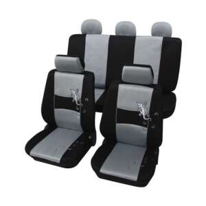 Gecko Petex univerzális üléshuzat készlet szürke és fekete színben, gyík mintával - Nonbrand Autó üléshuzat