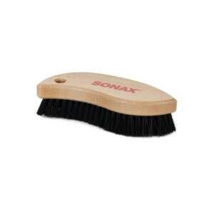 Sonax textile and leather upholstery brush, black bristles, wooden handle - Car wash brush
