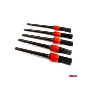 Amio Auto Detailing Bürsten Set, 5 Bürsten in verschiedenen Größen zum Reinigen von Autoinnenräumen und -außenräumen - AMiO