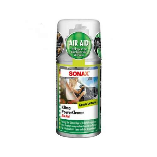 Sonax Klima PowerCleaner Air Aid Lămâie Verde, spray deodorizant pentru mașină, 100ml