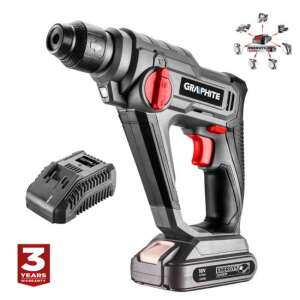Graphite Energy 18V akkumulátoros fúrókalapács 4Ah akkumulátorral és töltővel - Graphite