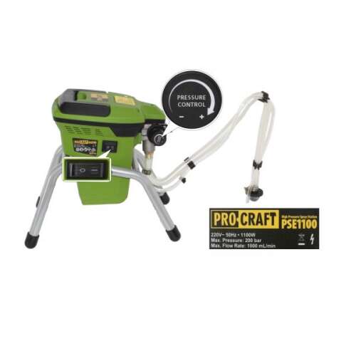Procraft PSE1100 festékpisztoly, 1100W, 200 bar, professzionális és félig professzionális festéshez - Procraft