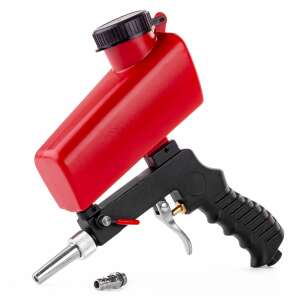 TECHNIC PS-4B sandblasting gun, red and black, with top container, 6mm nozzle, 1/4 inch air connection - Compressor Accessory