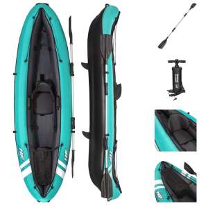Bestway Hydro-Force Ventura inflatable kayak, turquoise, black, white, with paddle, pump, and storage bag - Kayak