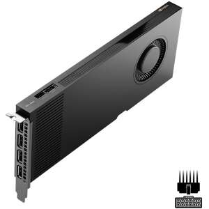 PNY Quadro RTX 4000 Ada 20GB grafikus kártya, fekete, ferde nézet - PNY