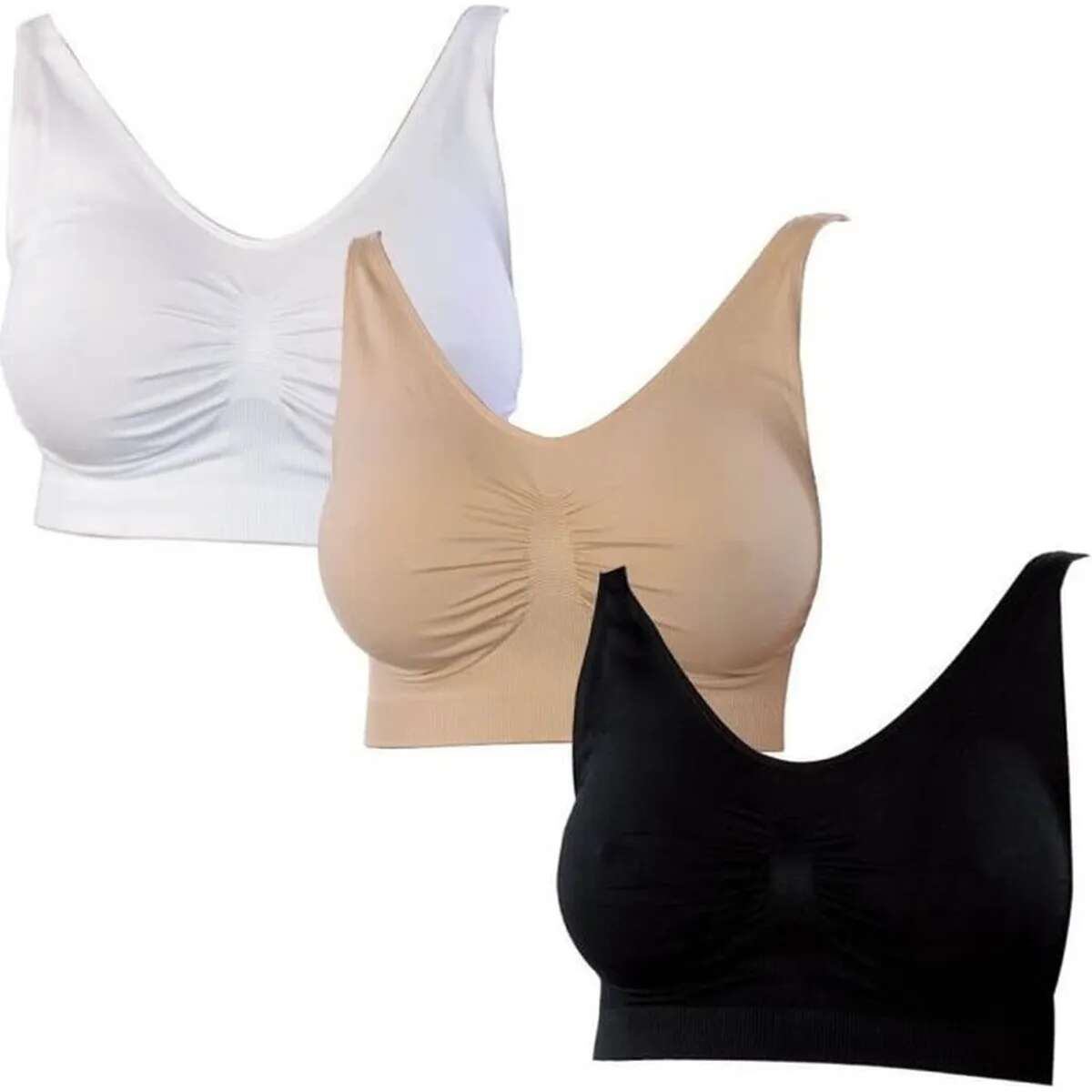 Szivacsos, varrás nélküli melltartó - 3 db - XL/2XL