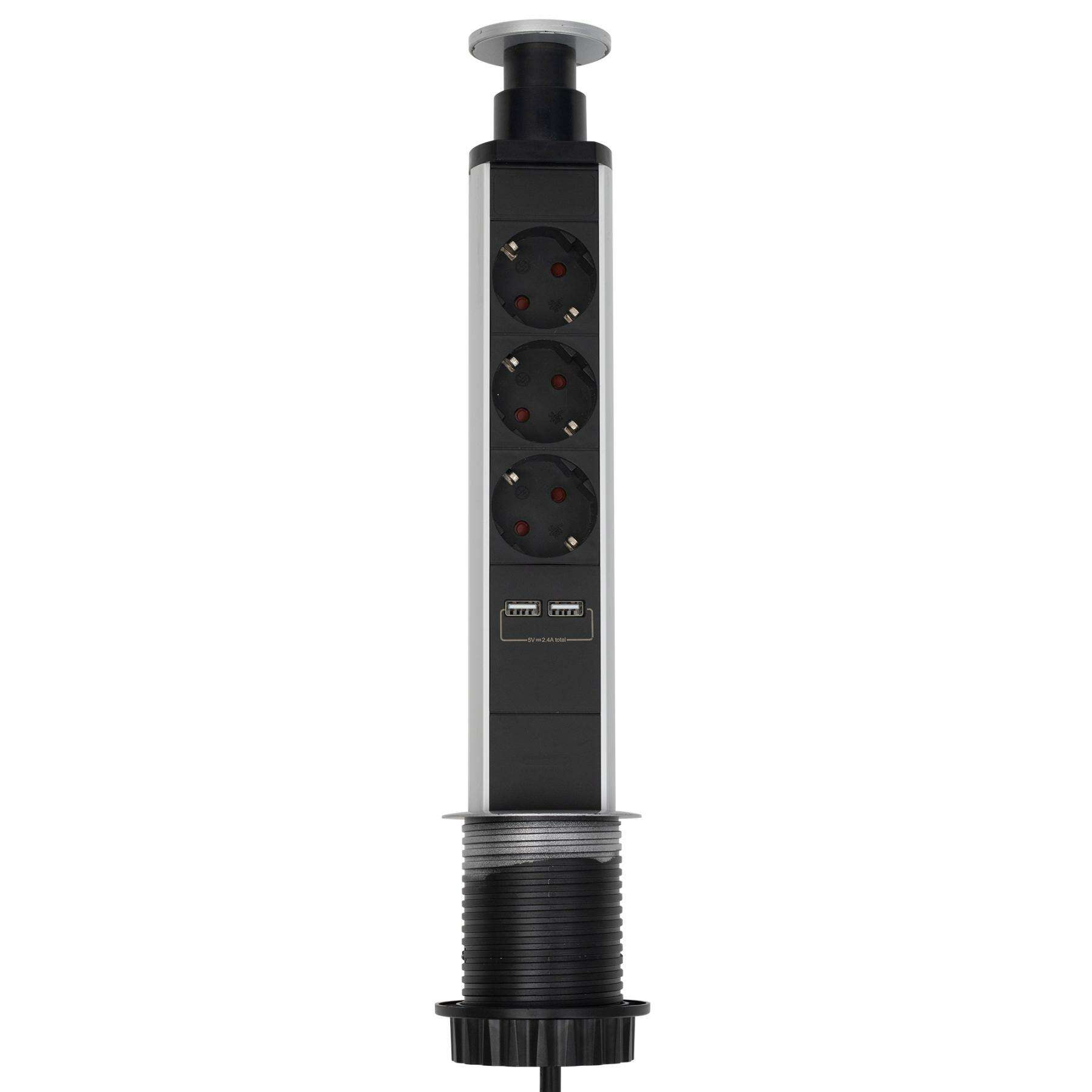 Home Süllyesztett elosztó USB töltőaljzatokkal NVE 3/USB, rejtett elosztó nve3/usb konyhapultba építhető rejtett elosztó, 3 dugalj,2 usb, munkalapba építhető irodai, és háztartási használatra, 3AS ELOSZTÓ, ASZTALBA SÜLLYESZTHETŐ, 2XUSB 