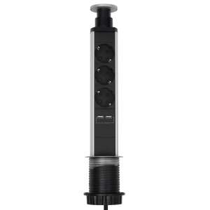 Home Süllyesztett elosztó USB töltőaljzatokkal NVE 3/USB, rejtett elosztó nve3/usb konyhapultba építhető rejtett elosztó, 3 dugalj,2 usb, munkalapba építhető irodai, és háztartási használatra, 3AS ELOSZTÓ, ASZTALBA SÜLLYESZTHETŐ, 2XUSB 