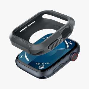 Spigen Rugged Armor Apple Watch 44mm / 45mm tok, sötétszürke szilikon tok - Spigen