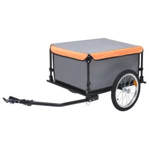 vidaXL szürke-narancssárga kerékpár-utánfutó 65 kg 44176212 Kerékpár utánfutók