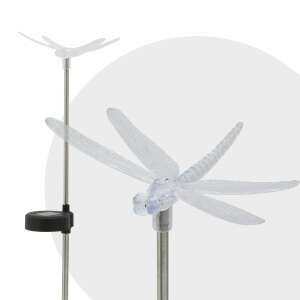 Garden of Eden leszúrható kerti dekoráció, napelemes RGB led-s színváltó szitakötő, szolár szitakötő 435x90mm 11393B