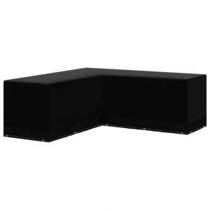 vidaXL L-alakú kerti bútorhuzat, fekete, 250 x 250 x 90 cm - Kerti bútor takaró