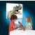 Brainstorm Toys T-Rex Projektor & Strážca miestnosti, premietajúci obraz dinosaura na stenu, dve deti sa pozerajú na obraz