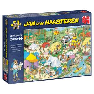Jumbo Jan van Haasteren Camping in the Forest 2000 piece jigsaw puzzle box - Puzzle