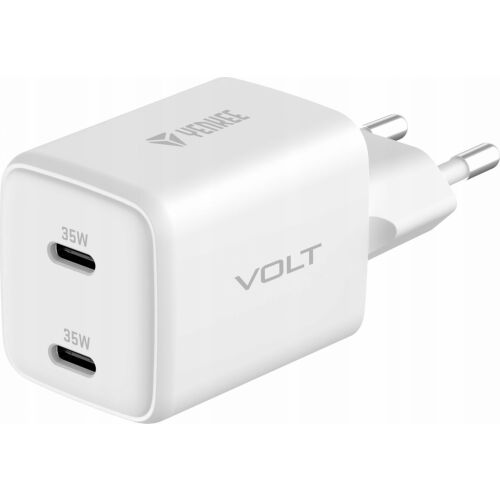 Ładowarka sieciowa Yenkee YAC G35D Volt 35W GaN USB-C, Biała